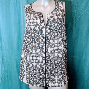 🍉NWOT ModCloth Sleeveless Blouse in Butterflies